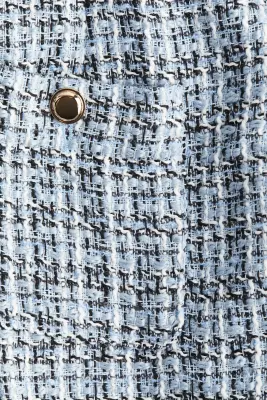 Short en tissu bouclette - Bleu clair/carreaux
