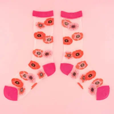 Chaussettes transparentes Coquelicot Coucou Suzette