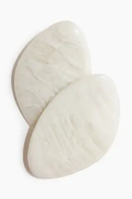 Boucles d'oreilles d'exception - Crème/marbré