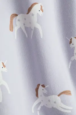 Sweat à motif imprimé avec intérieur brossé - Violet pâle/licornes
