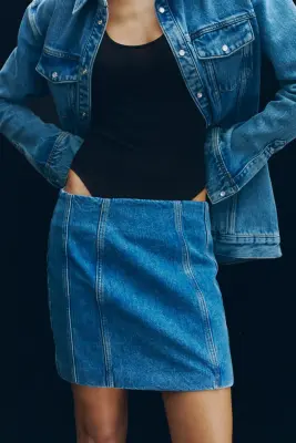 Minijupe en denim - Bleu denim clair