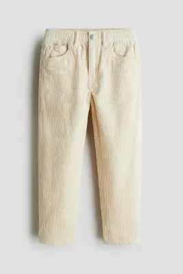 Pantalon en velours de coton côtelé - Beige clair