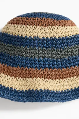 Bob en paille - Bleu/rayé