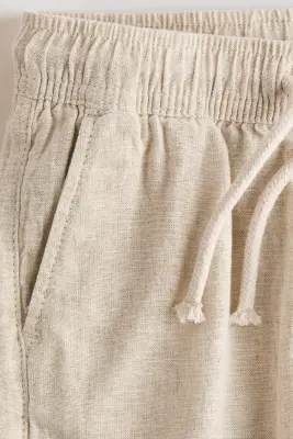 Pantalon en lin mélangé - Beige clair