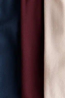 Lot de 3 pantalons jogger en twill de coton - Bleu marine/rouge foncé/beige