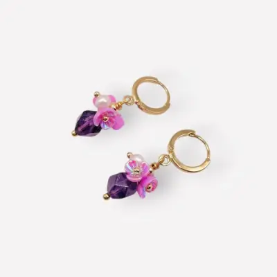 Boucles d'Oreilles Rosa Violet