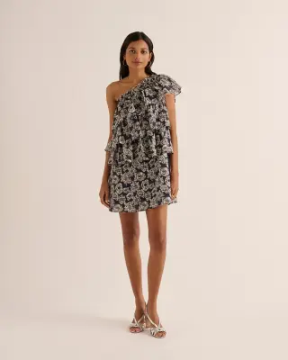Robe Nouba imprimé flower party marine et écru