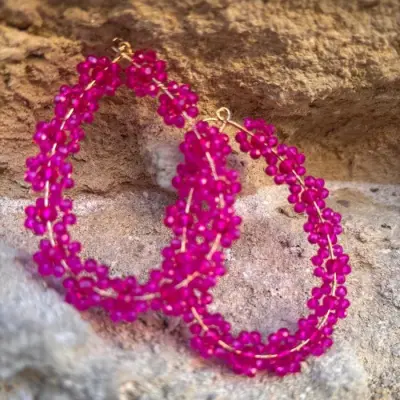 Boucles d'oreilles Fleurs Fuchsia