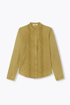 Chemise plissée en lyocell