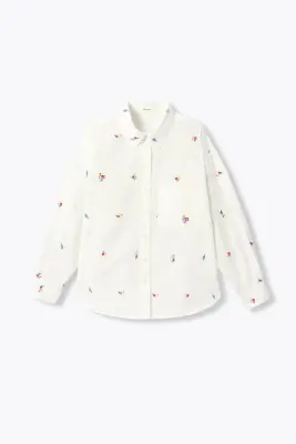 Chemise oversize brodée Femme