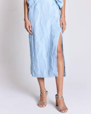 Jupe Donatelle bleu ciel texturé