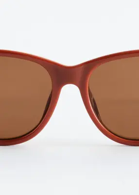 Lunettes de soleil ovales œil-de-chat - Rouille foncé