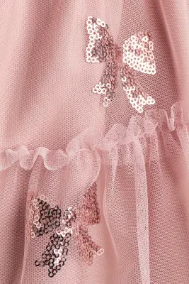 Tulle-skirt dress - Rose clair