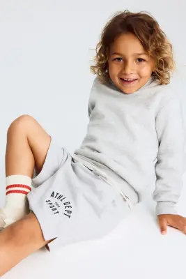 Cotton sweatshorts - Gris clair chiné/Athl Dept