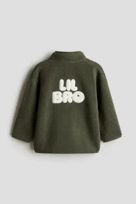 Sweat en tissu Teddy bear avec col zippé - Vert/Lil Bro