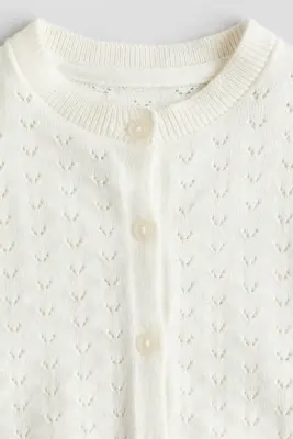 Gilet en maille pointelle - Crème