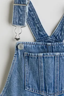 Robe salopette en denim - Bleu denim