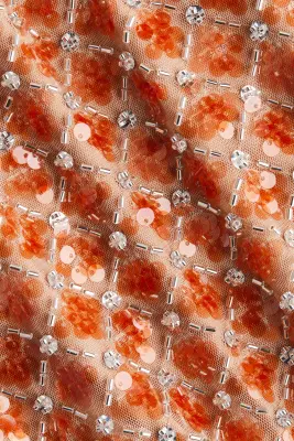 Minijupe ornementée - Rose poudré/orange