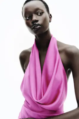 Robe à encolure bénitier - Violet vif