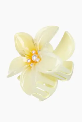 Pince à cheveux fleur - Jaune