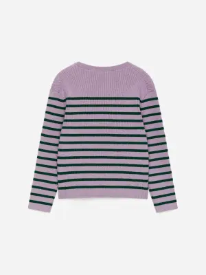 Pull côtelé - Mauve/Vert