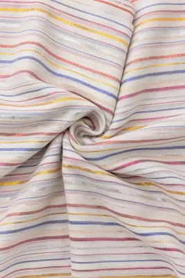 Coupon 3 m en coton lurex rayé