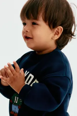 Sweat avec motifs - Bleu marine/New York