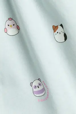 Robe imprimée en coton - Turquoise clair/Squishmallows