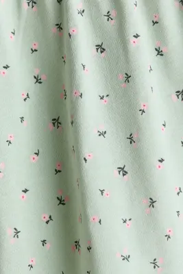 Robe en coton - Vert clair/fleuri