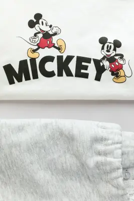 Ensemble 2 pièces T-shirt et pantalon jogger - Gris clair/Mickey