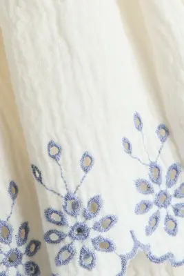 Cotton muslin bodysuit dress - Blanc