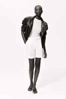 Short chic en lin mélangé - Blanc