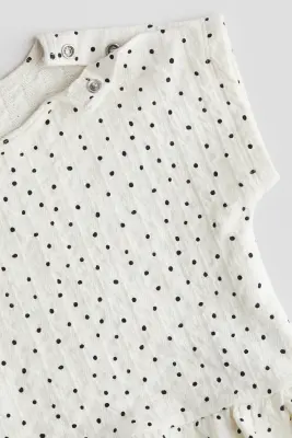 Top volanté - Crème/pois