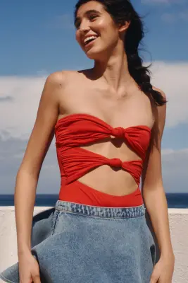 Jupe corolle en denim - Bleu denim