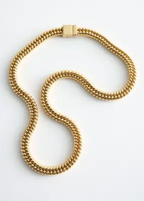 Collier en chaîne serpent épaisse - Doré