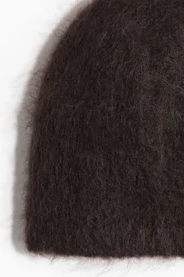 Bonnet en mohair mélangé - Marron foncé