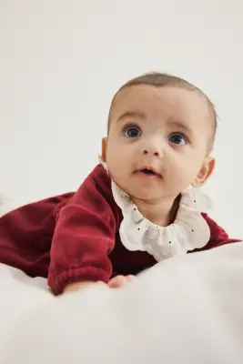 Robe body en velours de coton - Rouge