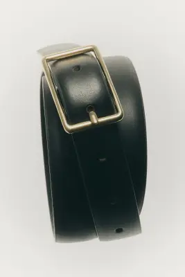 Ceinture en cuir fendu - Noir