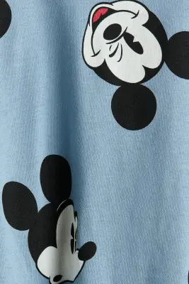 T-shirt en coton avec motif imprimé - Bleu ancien/Mickey
