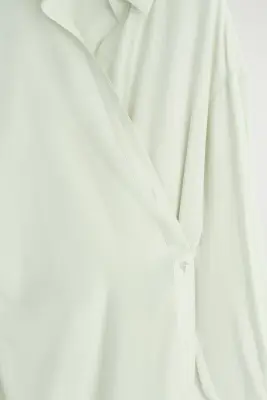 ROBE-CHEMISE MIDI PORTEFEUILLE - VERT CLAIR