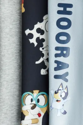 Lot de 3 pantalons jogger imprimés - Bleu clair/Bluey