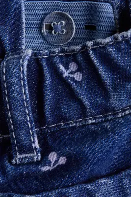 Jean avec jambes évasées - Bleu denim foncé/cerises