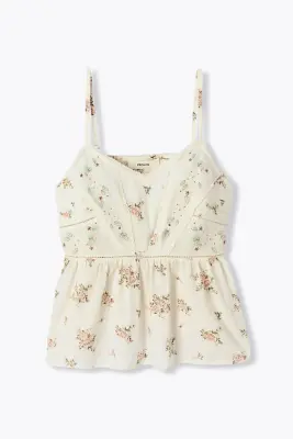 Top fleuri à bretelles Femme