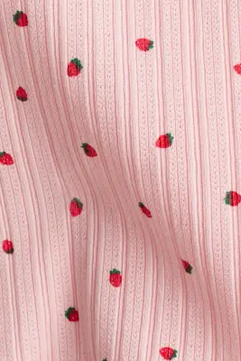 Débardeur en jersey pointelle - Rose clair/fraises