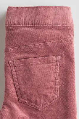 Lot de 3 jeggings en velours côtelé - Violet prune foncé/rose ancien
