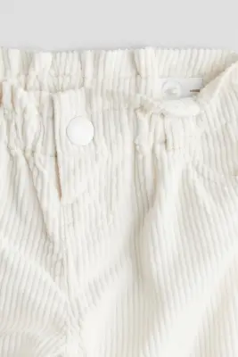 Pantalon en velours de coton côtelé - Blanc