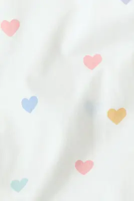 Pyjama court en coton - Blanc/cœurs