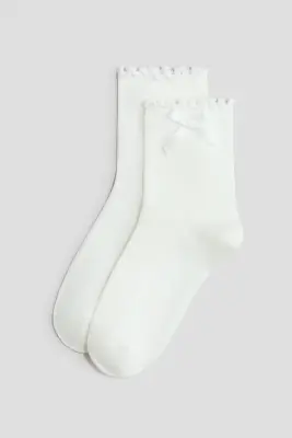 Lot de 3 paires de chaussettes volantées - Bleu clair/bleu ancien foncé