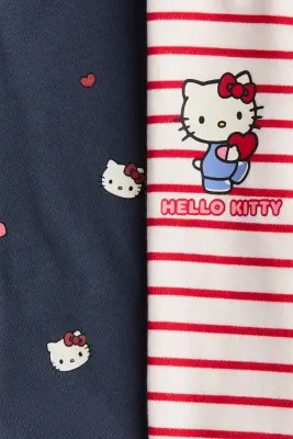 Lot de 2 pyjamas imprimés en coton - Rouge/Hello Kitty