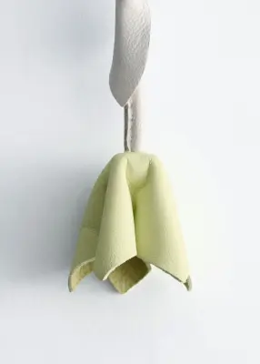 Breloque de sac tulipe - Écru/Jaune